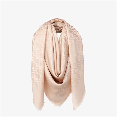 fendi pink silk and wool shawl|Scarf Wool Pink .